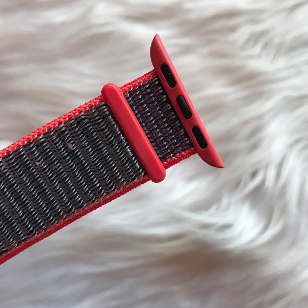 NEW Neon Pink Blue Woven Loop Band For Apple Watch - Picture 4 of 5